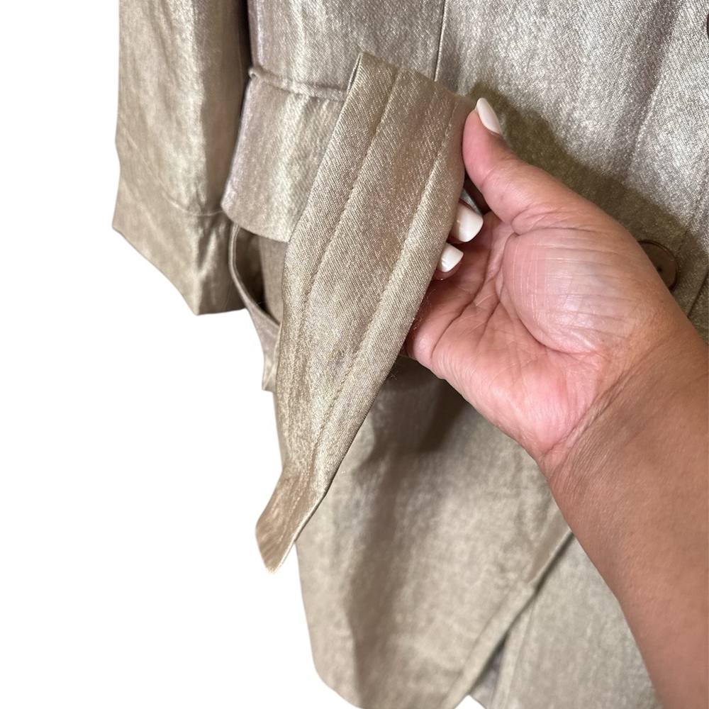 Kasper Gold Metallic Trench Coat - Picture 8 of 10